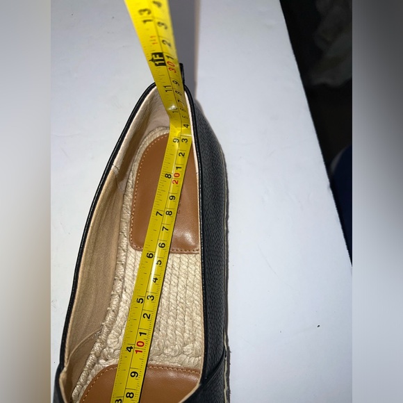 $125 Ralph Lauren Cameryn Espadrille Flat Shoes Tumbled Leather Black Size 8.5 - Picture 13 of 13